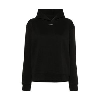 Calvin Klein Zwart/Wit Logo Print Hoodie - Dames - Hoodies - Zwart - XS - Katoen - Hoodies & sweatvesten