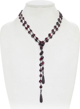 Rachel Reinhardt Jewelry Silver Gemstone Lariat Necklace