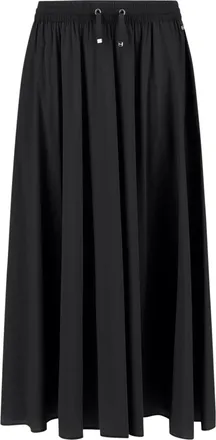 Herno Flowing Black Skirt with Gathered Waistband