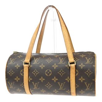 Louis Vuitton Papillon Handbag Monogram Canvas Brown Leather Handbag (Pre-Owned)