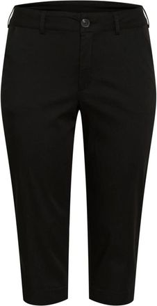 Kaffe Curve Zwart Diep Capri Broek Straight-Leg - Dames - Vrijetijds broeken - Zwart - 5XL - Broeken
