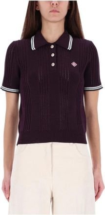 Casablanca Polo Shirt - Dames - Polos - Paars - M - Katoen - Tops
