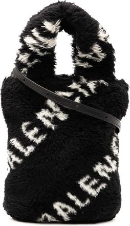 Balenciaga Borsa a tracolla Everyday in pelliccia sintetica con logo 2005-2025 - Nero