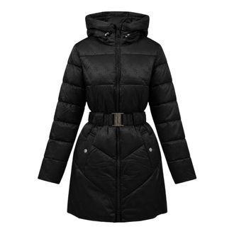 Guess Jassen, Dames, Zwart, XS, Leer, Imma Logo Midi P