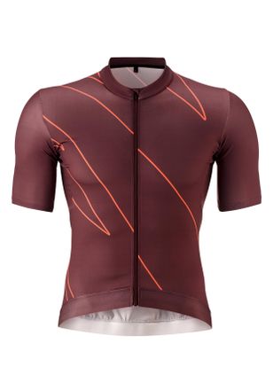 Gonso Radtrikot GONSO Road Jersey Print M, Herren, Gr. S, rot (rotbraun), 86% Polyester, 14% Elasthan, Rundhals, Trikots Radtrikot, Herren Fahrradtrikot kur