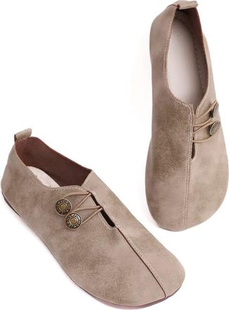 Generic Shoes for Women UK,Women Leather Loafer Shoes,with Arch Support Fashion Lightweight Breathable Slip On Flat Loafers,Light Weight Round Toe Business Wa