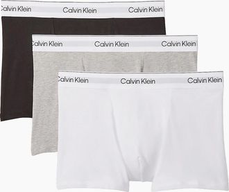 Calvin Klein Mens Calvin Klein 3 Pack Icon Cotton Stretch Relaxed Fit Trunk - Black/Grey/White - Size: 32/33/32