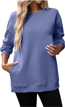 Generic Tops for Women Ladies Graphics Tee Jumper Long Sleeve Shirt Pullover Causal Crewneck Top Sweatshirt Womens Jumper Long Sleeve Shirt Pullover Causal Cr
