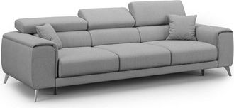 Divani.Store Fusion Sof&aacute; Con Asientos Deslizantes En Tela Suave Antimanchas 260 Cm Gris