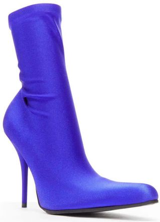Balenciaga Denma Shiny Sock Booties Royal Blue