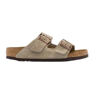 Birkenstock Sliders, male, Beige, 8 UK, Arizona Soft Footbed Narrow Fit