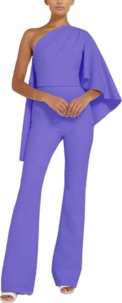 SAFiYAA Zephyra One-Shoulder Jumpsuit In Anemone Heavy Crepe