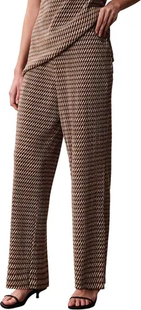 Calvin Klein Printed Plisse Wide Leg Pant
