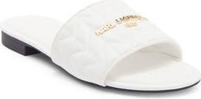 Karl Lagerfeld Cati Quilted Slide Sandal in White at Nordstrom Rack, Size 7.5
