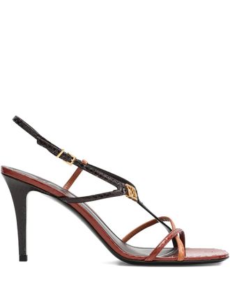 Fendi Sandali FFold in pelle con tacco 85mm - Marrone