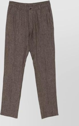Emporio Armani linen trousers belt loops back pockets