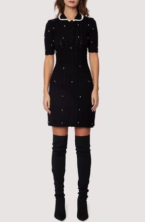 Lost + Wander Perla Imitation Pearl Minidress in Black at Nordstrom Rack, Size Medium/large