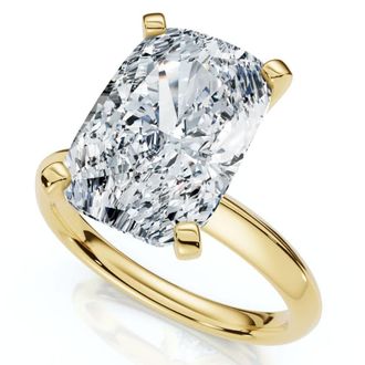 Pompeii3 Certified 5Ct Elongated Cushion Diamond Engagement Ring Lab Grown