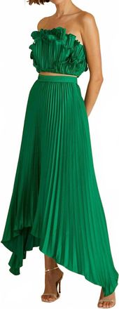 AMUR Olana Midi Skirt In Frog