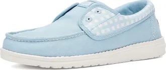 Hey Dude Wendy Cru Gingham Womens Flat Shoes Skyway Blue/Multi : 11 M, Cotton
