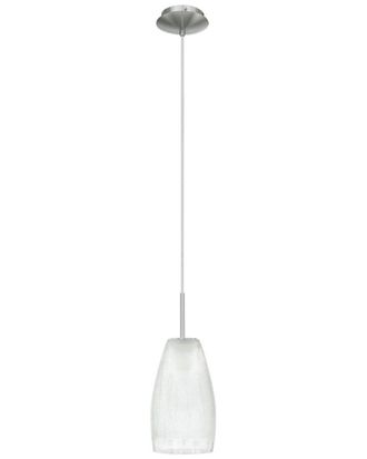 Eglo Eglo Crash 1 Light Mini Pendant With Matte Nickel Finish & Frosted Glass