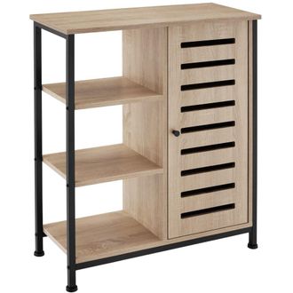 TecTake Aparador industrial, bisagra lado derecho, 71x32x82 cm madera clara