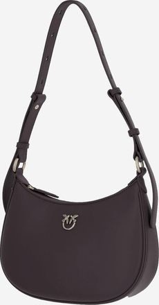 Pinko Womens Shoulder Bag Simply Love Half-Moon Bordeaux Leather