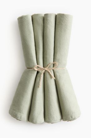 H&M 4er-Pack Servietten aus Leinenmix - Green
