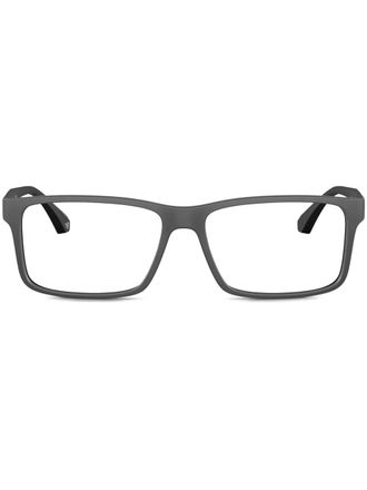 Emporio Armani logo-engraved glasses - men - Acetate - 56 - Black