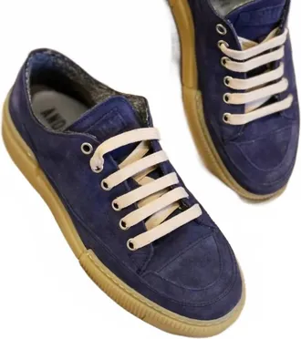 And&igrave;a Fora Womens Suede Sneaker In Navy Blue