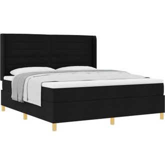 vidaXL Box Spring Bed with Mattress Black 180 x 200 cm Fabric vidaXL