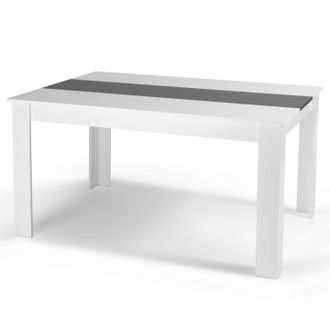 IDMarket Tavolo Da Pranzo Georgia Per 8 Persone Bianco E Grigio 160 Cm