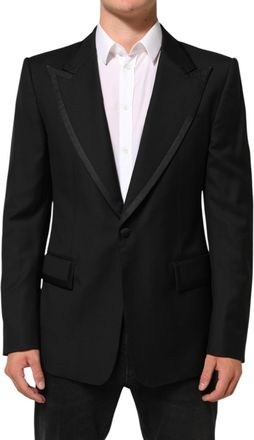Dolce & Gabbana Black Wool 1 Button Suit Jacket Men Blazer Pl+se+wv