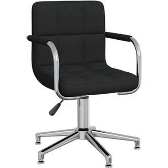 vidaXL Silla De Comedor Giratoria Tela Negro Vidaxl