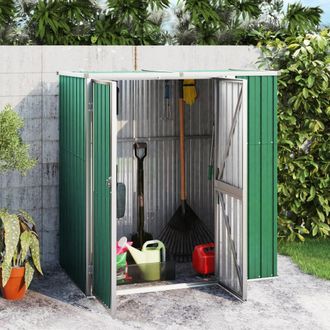 Berkfield Home Garden Tool Shed Green 161x89x161 cm Galvanised Steel | Size: 161 x 89 x 161 cm