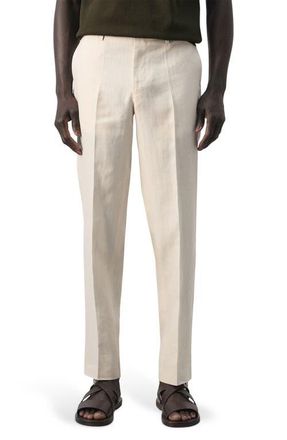 Mango Amalfi Linen Slim Fit Suit in Ecru at Nordstrom, Size 38