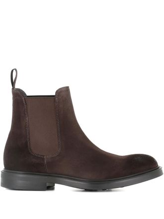 Green George elastic-panel suede boots - Brown