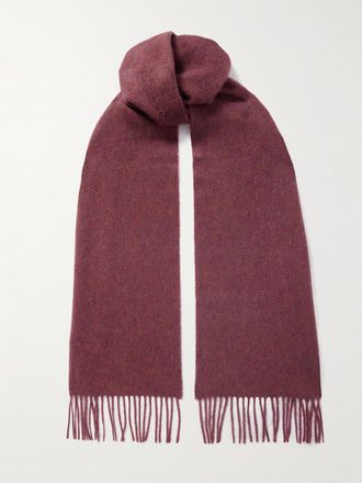 Johnstons of Elgin Sciarpa In Cashmere Con Frange - Rosso