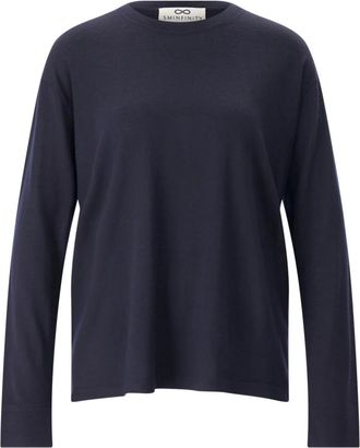 Sminfinity Rondgebreide kleding - Dames - Ronde hals truien - Blauw - XS - Wol - Truien & Vesten
