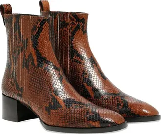 Roberto Festa Milano Leda python-print heeled boots - Brown