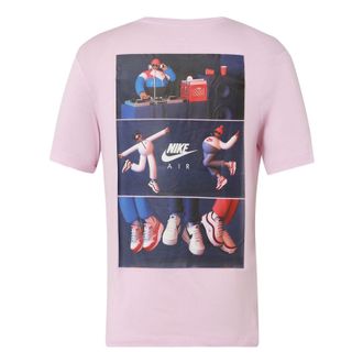 Nike Sportswear Logo Back Pattern Printing Casual Short Sleeve Pink CW0414-676
