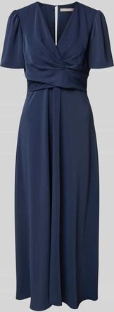 Christian Berg Cocktail Cocktailkleid mit V-Ausschnitt in Marine Melange, Gr&ouml;&szlig;e 36