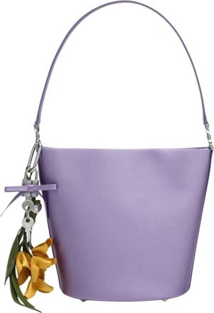 Self Portrait Satin Bucket Bag - Dames - Tassen - Paars - Maat: ONE Size Satijn