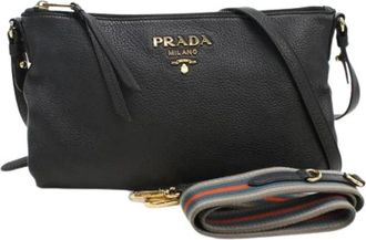 Prada Pre-owned Cross Body Bags, female, Black, Size: ONE SIZE Pre-owned Vintage Shoulder Bag