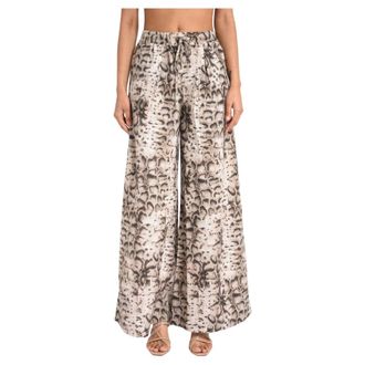 Pinko Pinko, Broeken, Dames, Beige, XS, Katoen, Gussola Wide Broeken