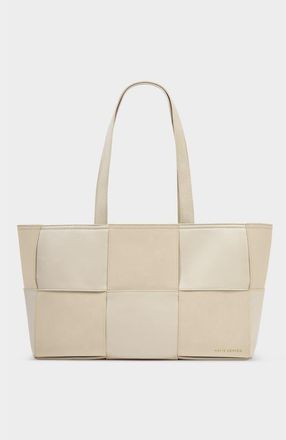Katie Loxton Taya Woven Suedette Tote Bag in Off White /Off White Suedette at Nordstrom