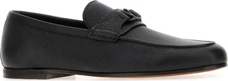 Valentino Garavani Mens Black Leather Vlogo Signature Loafers Nero Mocassini