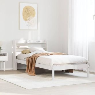 Berkfield Home Bed Frame without Mattress White 90x190 cm Single Solid Wood Pine