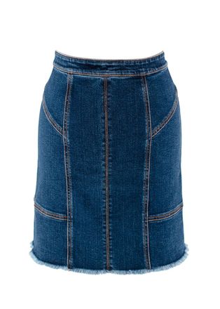 Alexander McQueen Raw Hem Knee Length Denim Skirt Size XXS