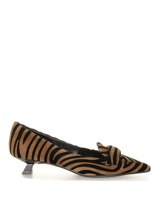 Chantal Animal print zebra suede ballerina